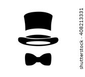 Top hat and bow tie. Vector Illustration