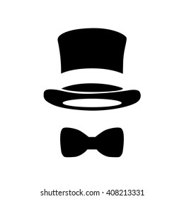 Top hat and bow tie. Vector Illustration