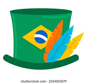 top hat brazil icon white background