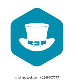 Top hat with buckle icon. Simple illustration of top hat with buckle vector icon for web