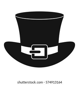 Top hat with buckle icon. Simple illustration of top hat with buckle vector icon for web