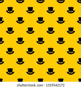 Top hat with buckle pattern seamless vector repeat geometric yellow for any design