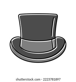 top hat cap color icon vector. top hat cap sign. isolated symbol illustration