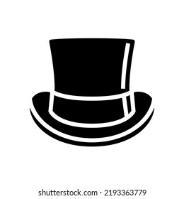 top hat cap glyph icon vector. top hat cap sign. isolated symbol illustration