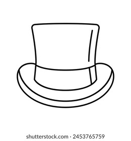 top hat cap line icon vector. top hat cap sign. isolated contour symbol black illustration