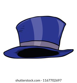 top hat cartoon illustration isolated on white