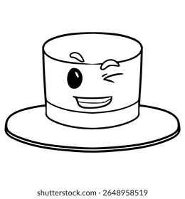 top hat character illustration hand drawn isolated vector