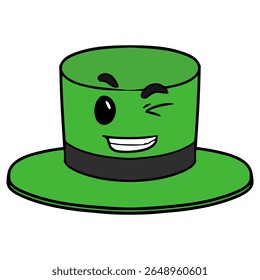 top hat character illustration hand drawn isolated vector