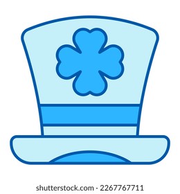 Top hat and clover leaf - icon, illustration on white background, similar style