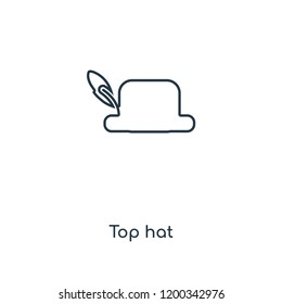 Top hat concept line icon. Linear Top hat concept outline symbol design. This simple element illustration can be used for web and mobile UI/UX.