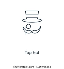 Top hat concept line icon. Linear Top hat concept outline symbol design. This simple element illustration can be used for web and mobile UI/UX.