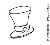 Top hat Doodle vector icon. Drawing sketch illustration hand drawn cartoon line.