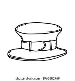 Top Hat Doodle Vector Icon. Drawing Sketch Illustration Hand Drawn Cartoon Line.