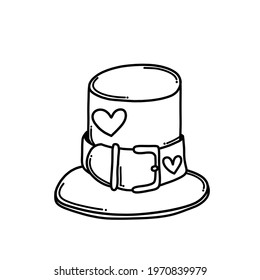 Top Hat Doodle Vector Icon Drawing Stock Vector (Royalty Free ...