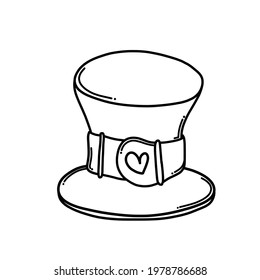 Top Hat Doodle Vector Icon Drawing Stock Vector (royalty Free 