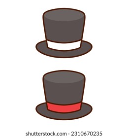 Top Hat Flat Design Illustrations