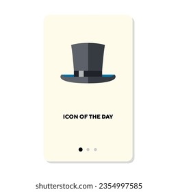 Top hat flat icon. History, costume, style isolated vector sign. Headdress and entertainment concept. Vector illustration symbol elements for web design and apps