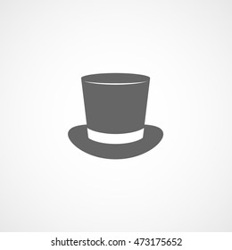 Top Hat Flat Icon On White Background