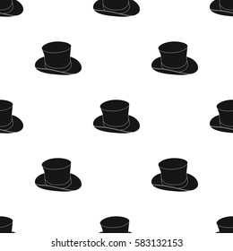 Top hat icon in black style isolated on white background. England country pattern stock vector illustration.