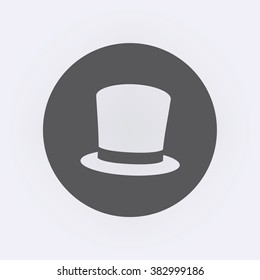 Top hat icon in circle . Vector illustration