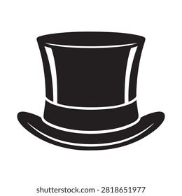 Top hat icon, classic gentleman headwear symbol, vector illustration