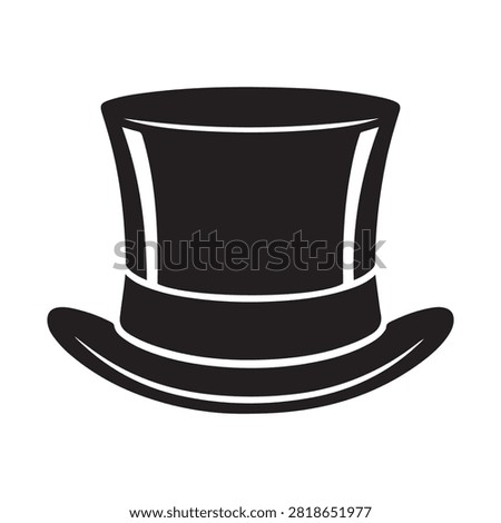 Top hat icon, classic gentleman headwear symbol, vector illustration