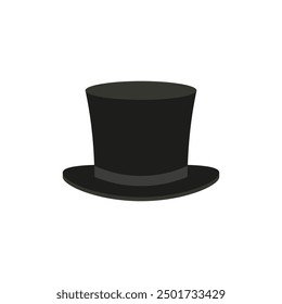 Top hat icon. Cylinder hat. Vector illustration and drawing on a white background.