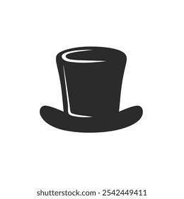 Top hat icon. Cylinder hat. Vector illustration and drawing on a white background vector