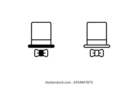 Top Hat icon design with white background stock illustration