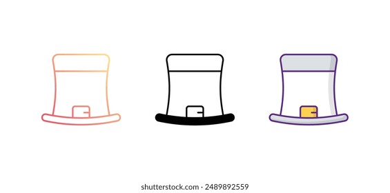 Top Hat icon design with white background stock illustration