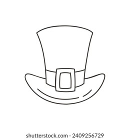 Top hat icon. Doodle illustrations of a retro hat isolated on a white background. Vector 10 EPS.