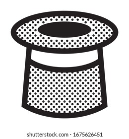 Top Hat. Icon Filled with Dots.