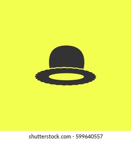 Top hat icon flat. Black pictogram on white background. Vector illustration symbol and bonus button