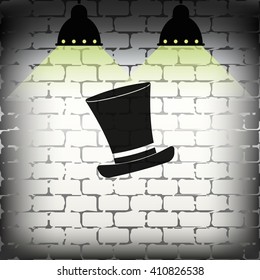 Top hat icon. Flat illustration.
