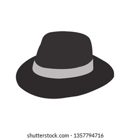 top hat icon in flat style isolated vector illustration on white transparent background