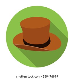 Top hat icon in flat style isolated on white background. England country symbol stock vector illustration.