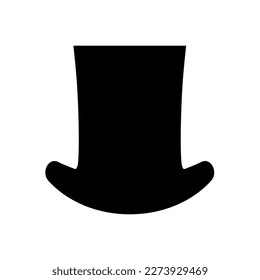 Top hat icon. Gentleman's high cylinder topper hat. Vector Illustration