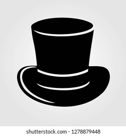 Top hat icon isolated on white background. Vector illustration.