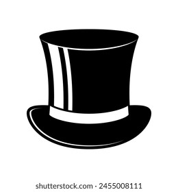 Top hat icon isolated on white background.