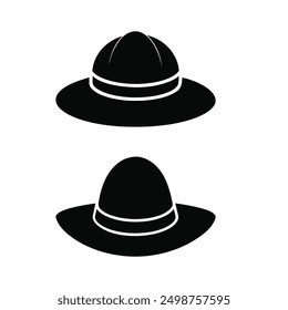 Top hat icon isolated on white background silhouette editable vector