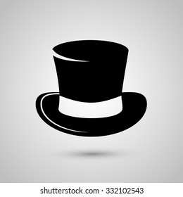 Top hat icon isolated on white background. Vector art.