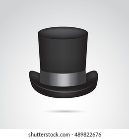 Top hat icon isolated on white background. Vector art.