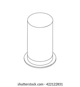 Top hat icon, isometric 3d style