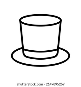 Top Hat Icon. Line Art Style Design Isolated On White Background