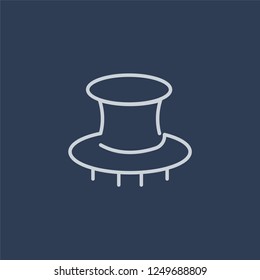 Top hat icon. Top hat linear design concept from  collection. Simple element vector illustration on dark blue background.
