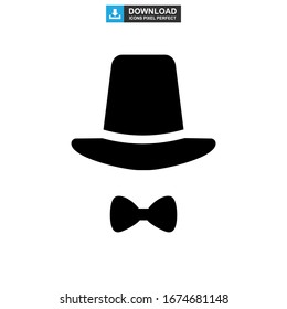 top hat icon or logo isolated sign symbol vector illustration - high quality black style vector icons
