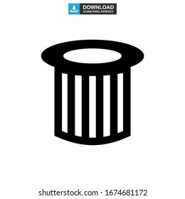 top hat icon or logo isolated sign symbol vector illustration - high quality black style vector icons
