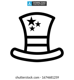 top hat icon or logo isolated sign symbol vector illustration - high quality black style vector icons
