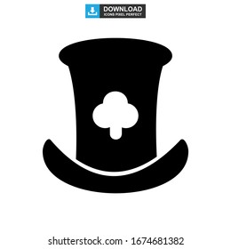 Icono de sombrero superior o logotipo símbolo de signo aislado ilustración vectorial - iconos vectoriales de estilo negro de alta calidad
