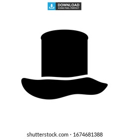top hat icon or logo isolated sign symbol vector illustration - high quality black style vector icons
